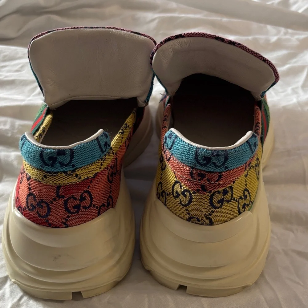 Gucci Rython GG Multi-Color Platform Sneakers Size 8 - Picture 12 of 13